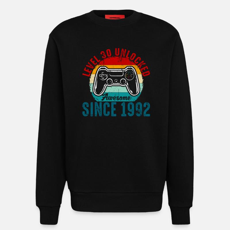 Level 30 Entsperrtes Retro-Controller-Tee - Sweatshirt - made by SPREAD  - SOLID BLACK
