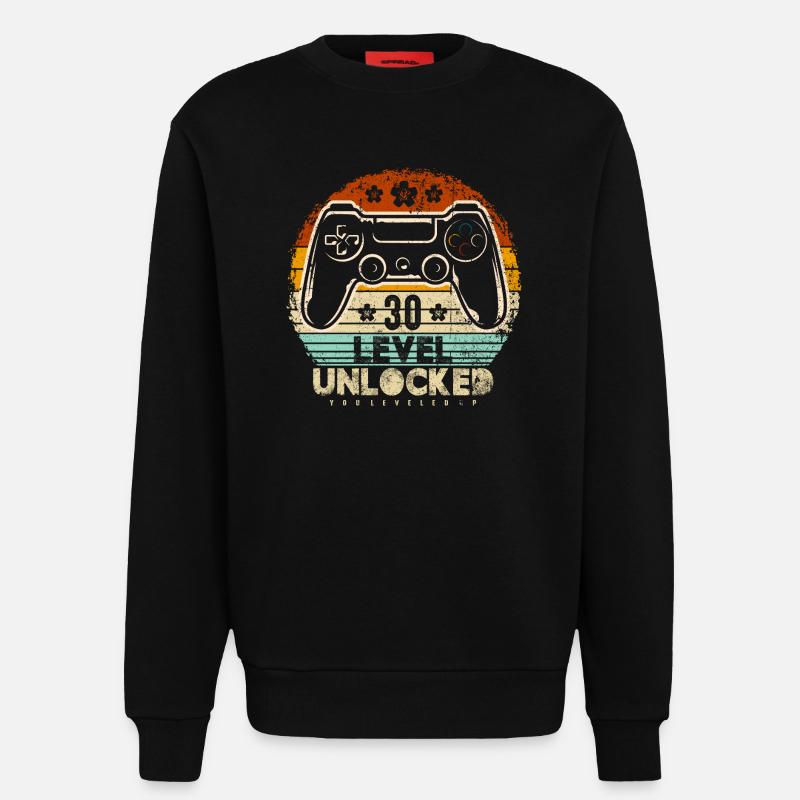 Thirty Unlocked Retro Controller - Sweatshirt - made by SPREAD  - SOLID BLACK