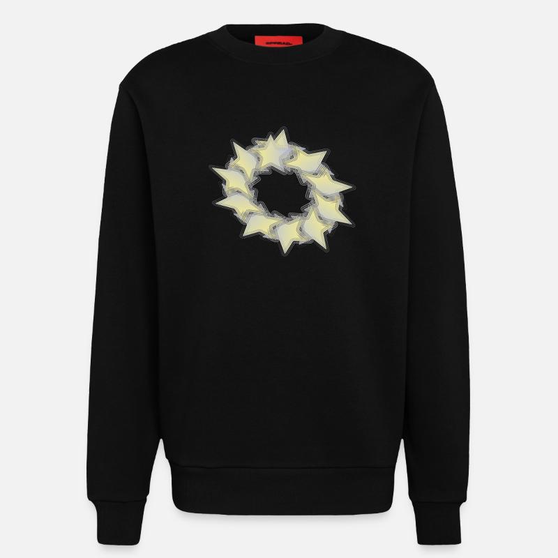 Muster Sternenkreis effect - Sweatshirt - made by SPREAD  - SOLID BLACK
