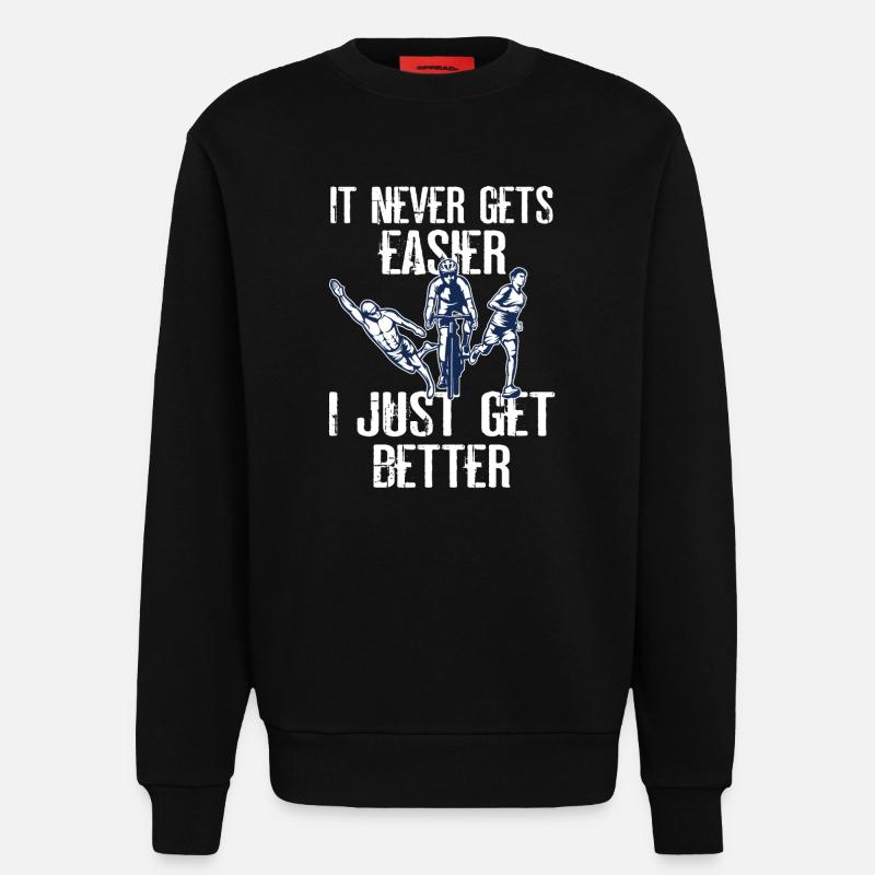 Es Wird Nie Einfacher Triathlon - Sweatshirt - made by SPREAD  - SOLID BLACK