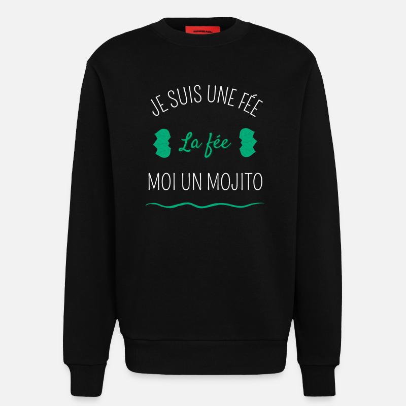 Je suis une fée la fée moi un mojito - Sweat bio décontracté fabriqué en UE - SOLID BLACK