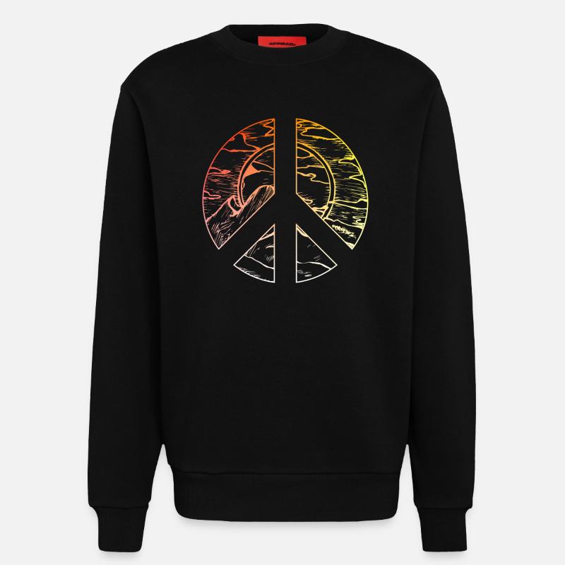 Friedenszeichen Peace Design - Sweatshirt - made by SPREAD - SOLID BLACK