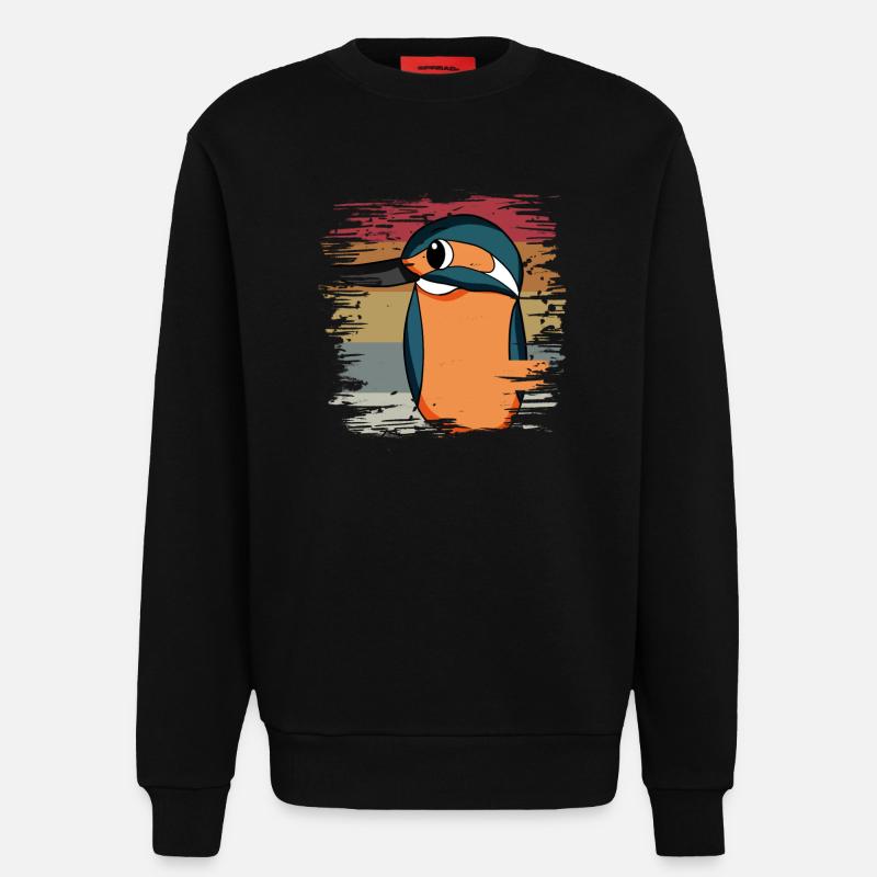 Eisvogel Blauer Vogel Retro - Sweatshirt - made by SPREAD  - SOLID BLACK