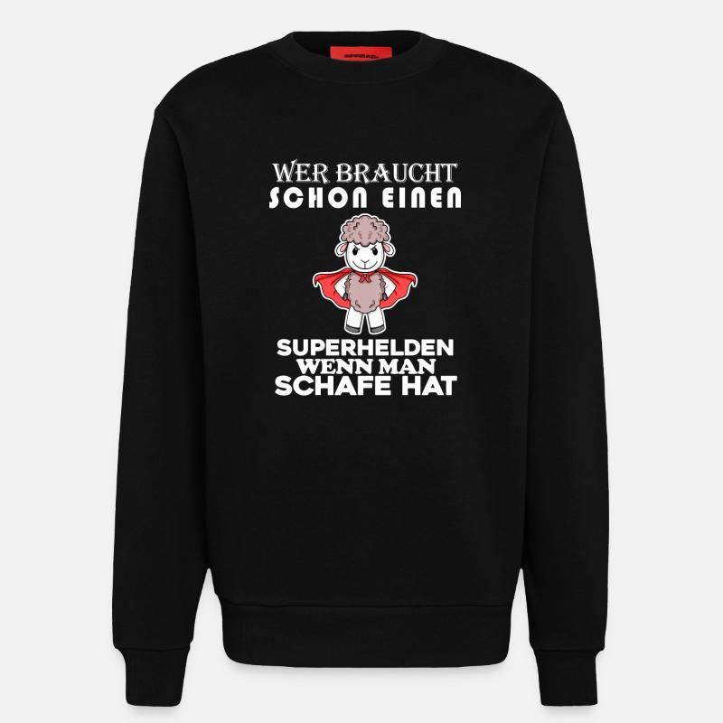 Schaf Superheld Hirte - Sweatshirt - made by SPREAD  - SOLID BLACK
