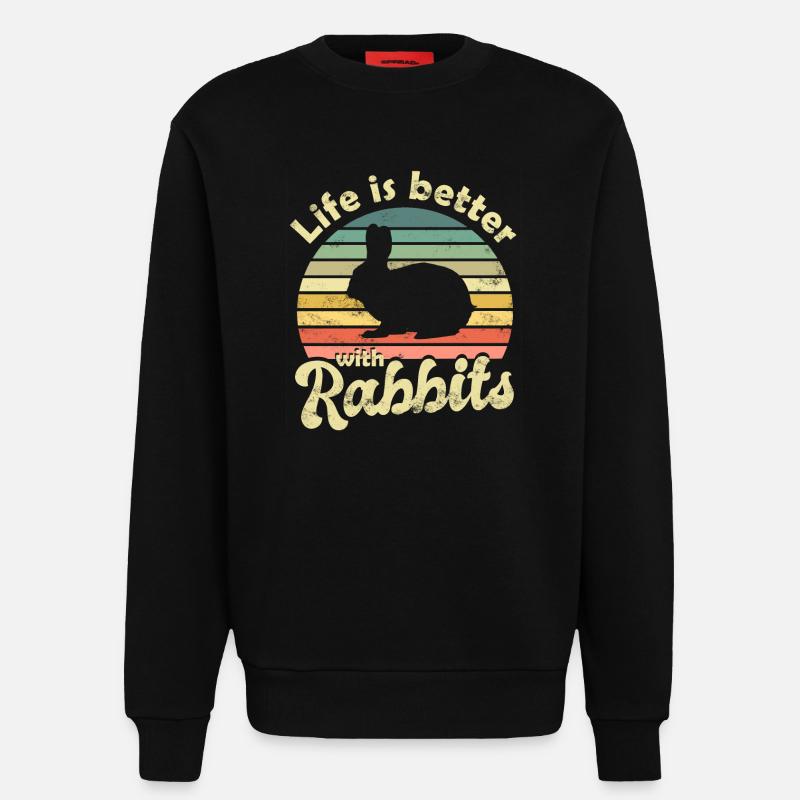 Rabbit Rabbit - Sweatshirt - made by SPREAD  - SOLID BLACK