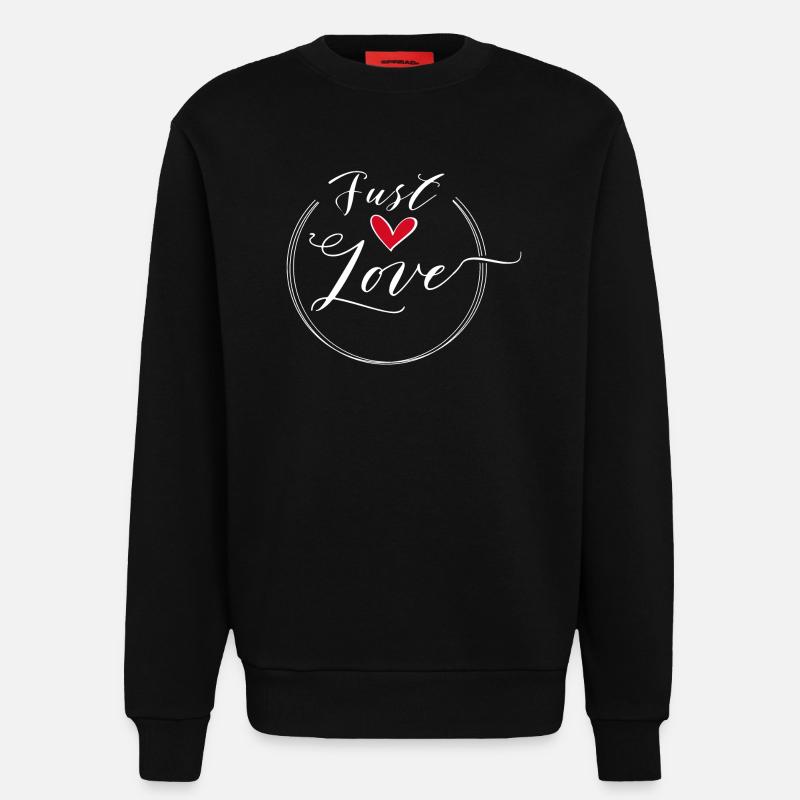 Just Love Heart Scripted Circle - Sweatshirt - made by SPREAD  - SOLID BLACK