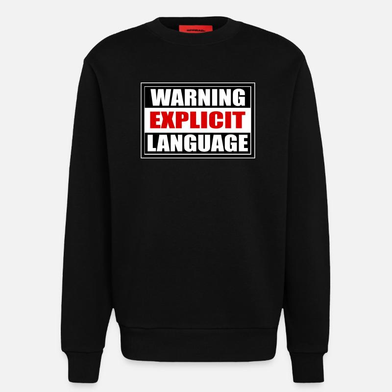 Attention langage grossier - Sweat bio décontracté fabriqué en UE - SOLID BLACK