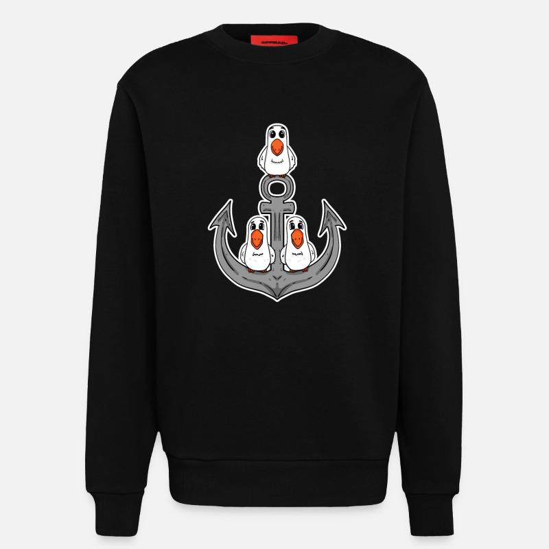 Möwen Möwe Anker - Sweatshirt - made by SPREAD  - SOLID BLACK