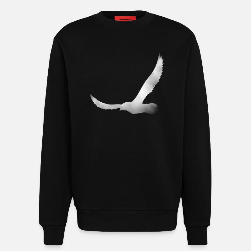 Bird silhouette from cloud - Sweatshirt - made by SPREAD  - SOLID BLACK