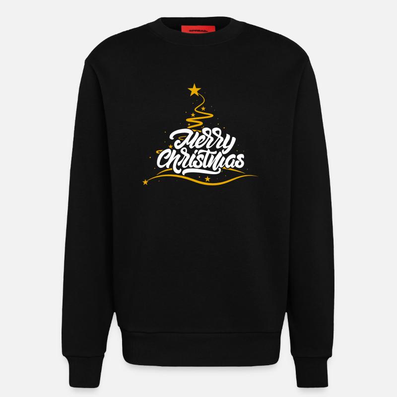 Joyeux Noël script arbre - Sweat bio décontracté fabriqué en UE - SOLID BLACK