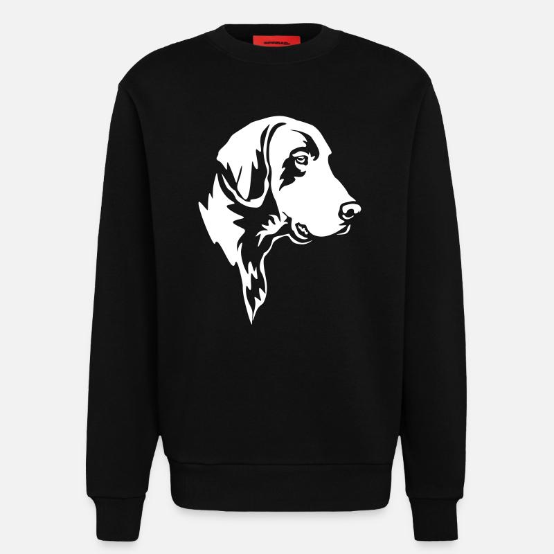 Deutsch Kurzhaar Kopf "Black Edition" - Sweatshirt - made by SPREAD - SOLID BLACK