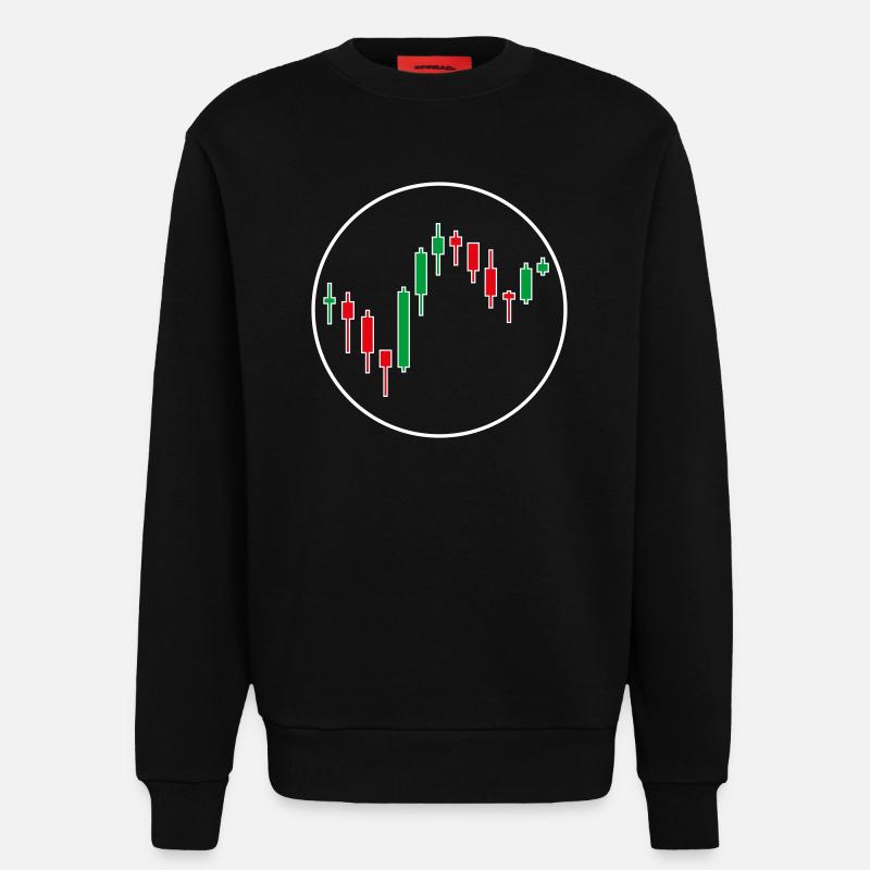 Trading Forex Chart Design - Sweatshirt - made by SPREAD  - SOLID BLACK