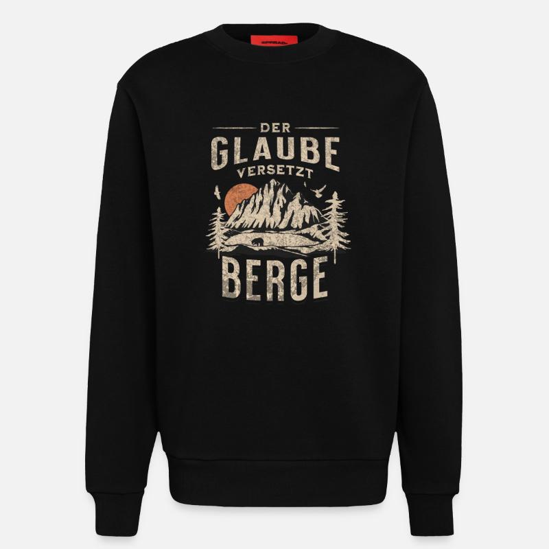 Glaube Versetzt Berge Landschaft - Sweatshirt - made by SPREAD  - SOLID BLACK