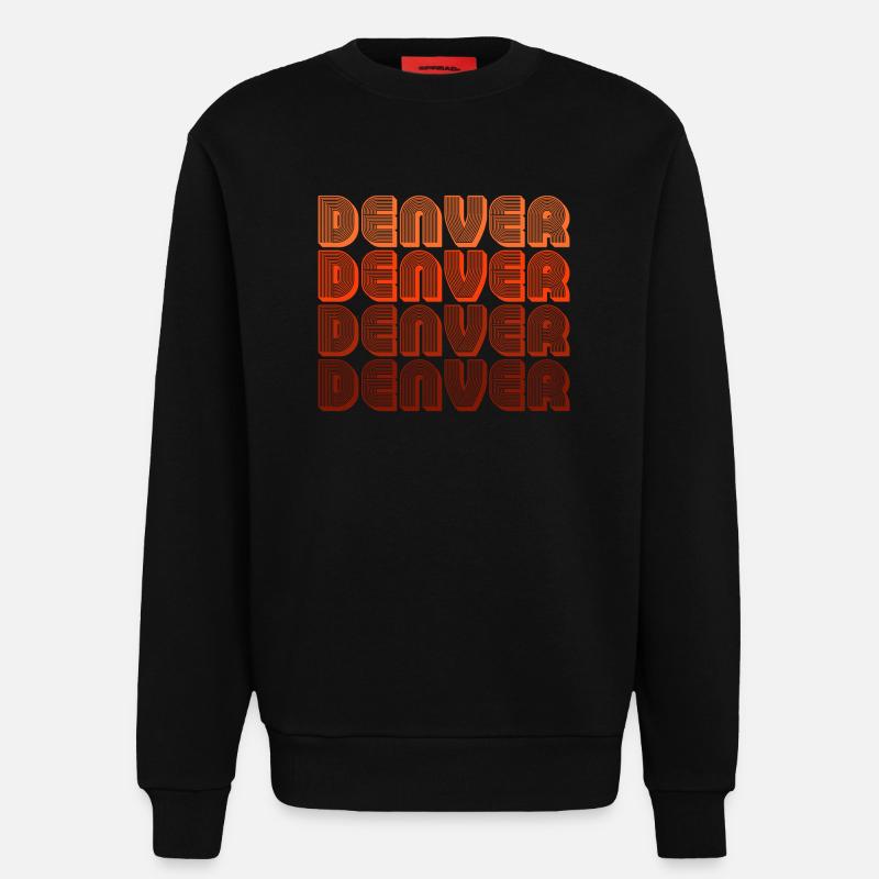Denver Gradient Retro Pattern - Sweatshirt - made by SPREAD  - SOLID BLACK
