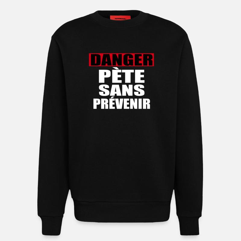 Danger Pete Sans Prévenir - Sweat bio décontracté fabriqué en UE - SOLID BLACK