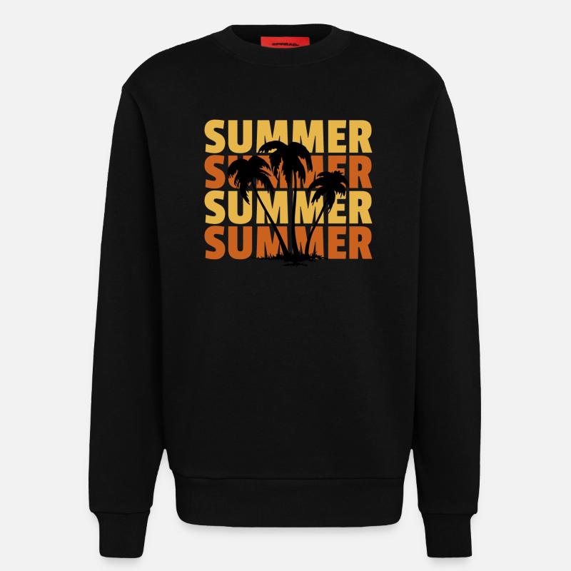 Tropical Summer Palm Tree Pattern - Sweatshirt - made by SPREAD  - SOLID BLACK