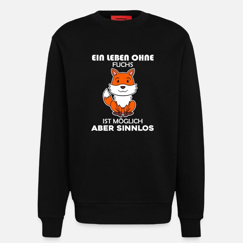 Fuchs Tier Wald Wildtier - Sweatshirt - made by SPREAD  - SOLID BLACK