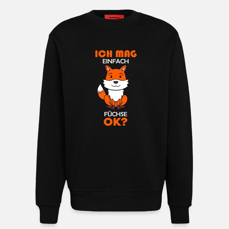 Fuchs Tier Wald Wildtier - Sweatshirt - made by SPREAD  - SOLID BLACK