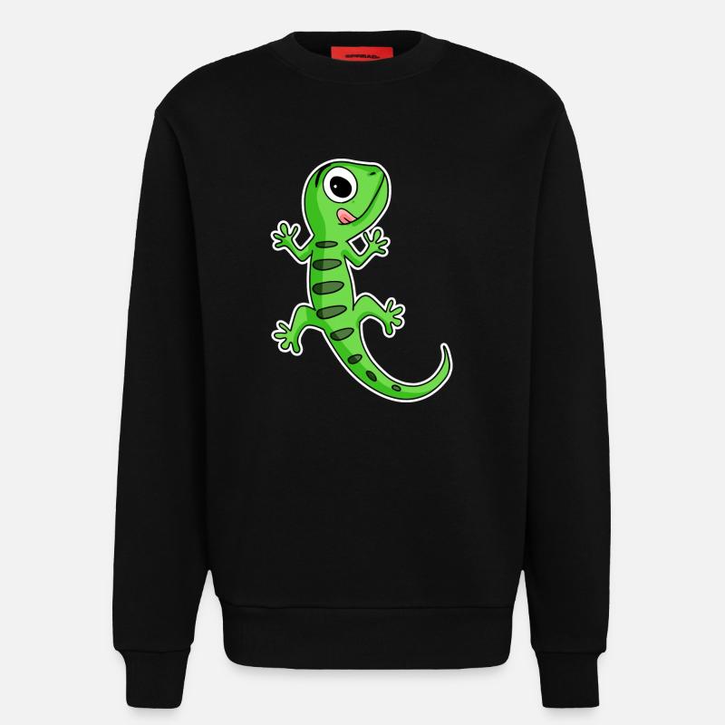 Gecko Eidechse - Sweatshirt - made by SPREAD  - SOLID BLACK