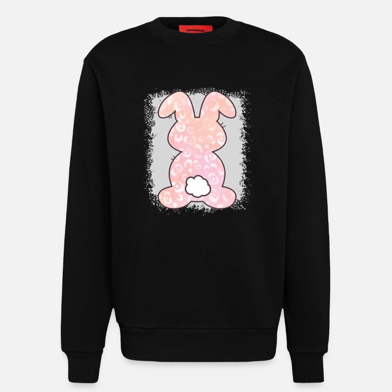 Leopard Print Bleached Easter - Sweatshirt - made by SPREAD  - SOLID BLACK