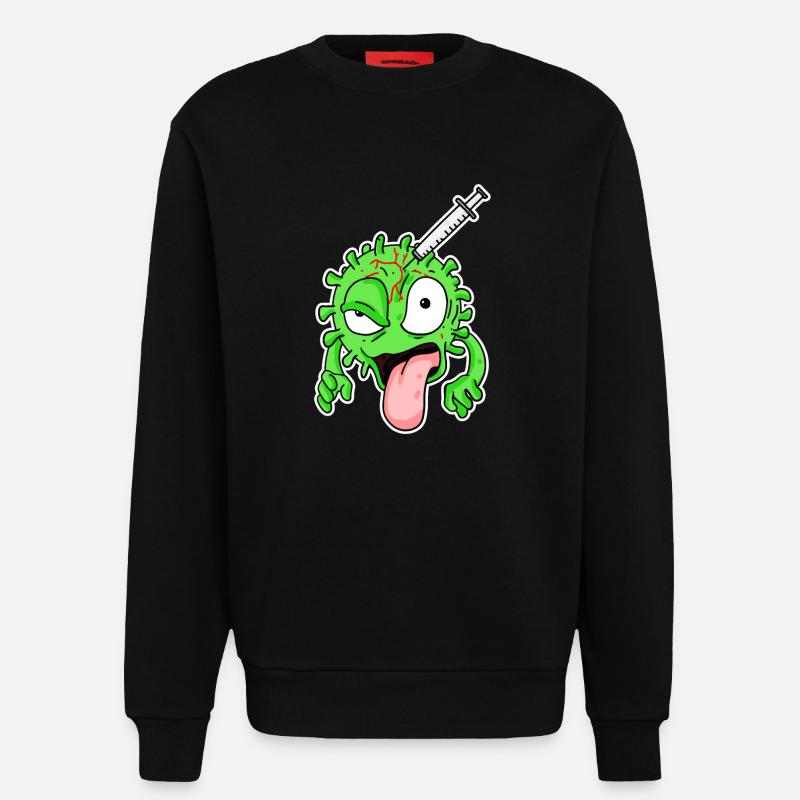Virus Impfung - Sweatshirt - made by SPREAD - SOLID BLACK