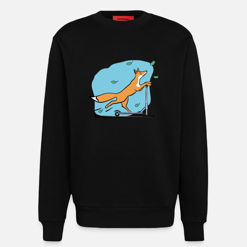 Fuchs mit Roller - Sweatshirt - made by SPREAD  - SOLID BLACK