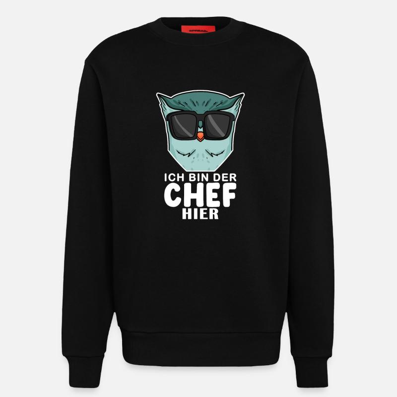 Cool Eule Chef - Sweatshirt - made by SPREAD - SOLID BLACK