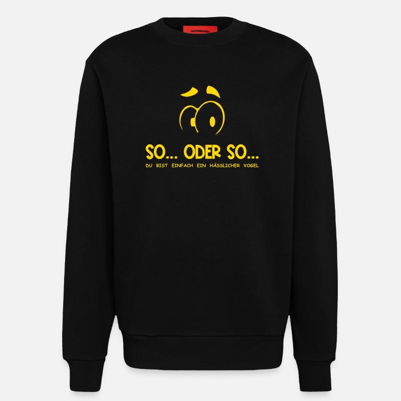 So...Oder So: Hässlicher Vogel - Gelb - Sweatshirt - made by SPREAD  - SOLID BLACK