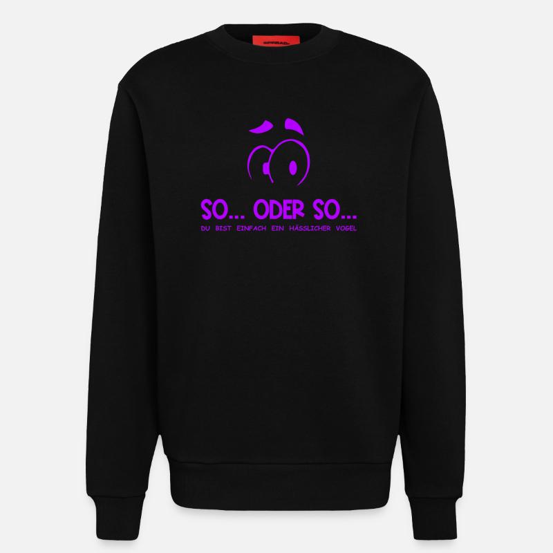 So...Oder So: Hässlicher Vogel - Lila - Sweatshirt - made by SPREAD  - SOLID BLACK