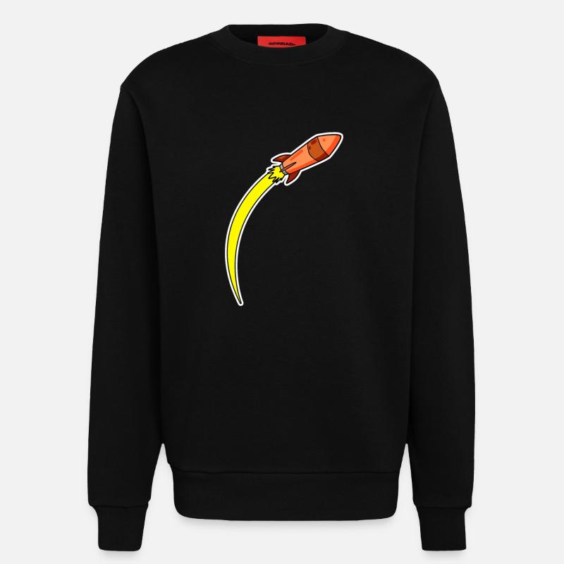 Rakete Orange - Sweatshirt - made by SPREAD  - SOLID BLACK