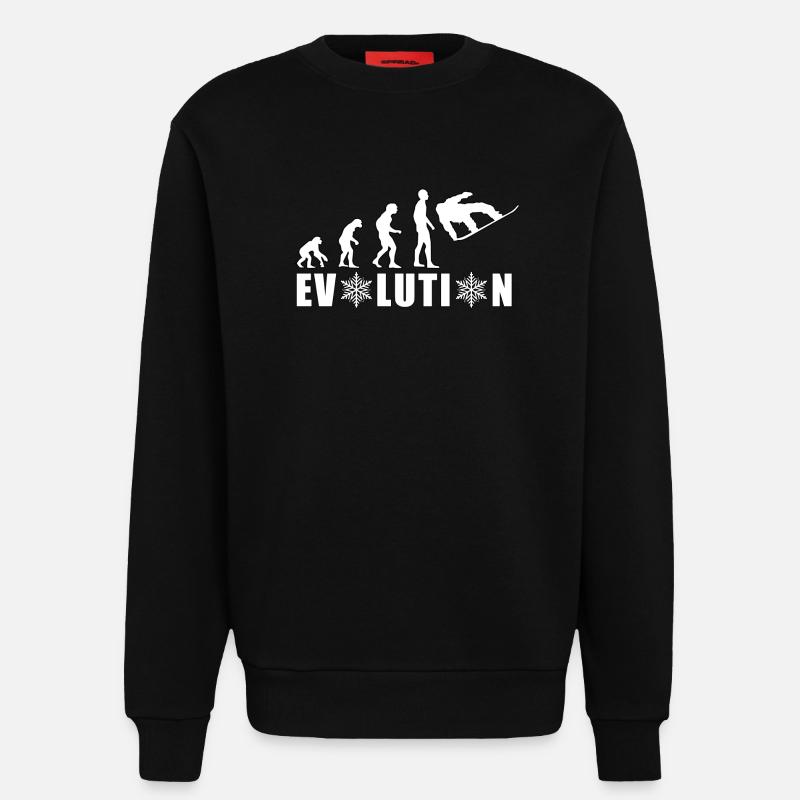 EVOLUTION SNOWBOARD Schnee Winter Geschenk - Sweatshirt - made by SPREAD  - SOLID BLACK