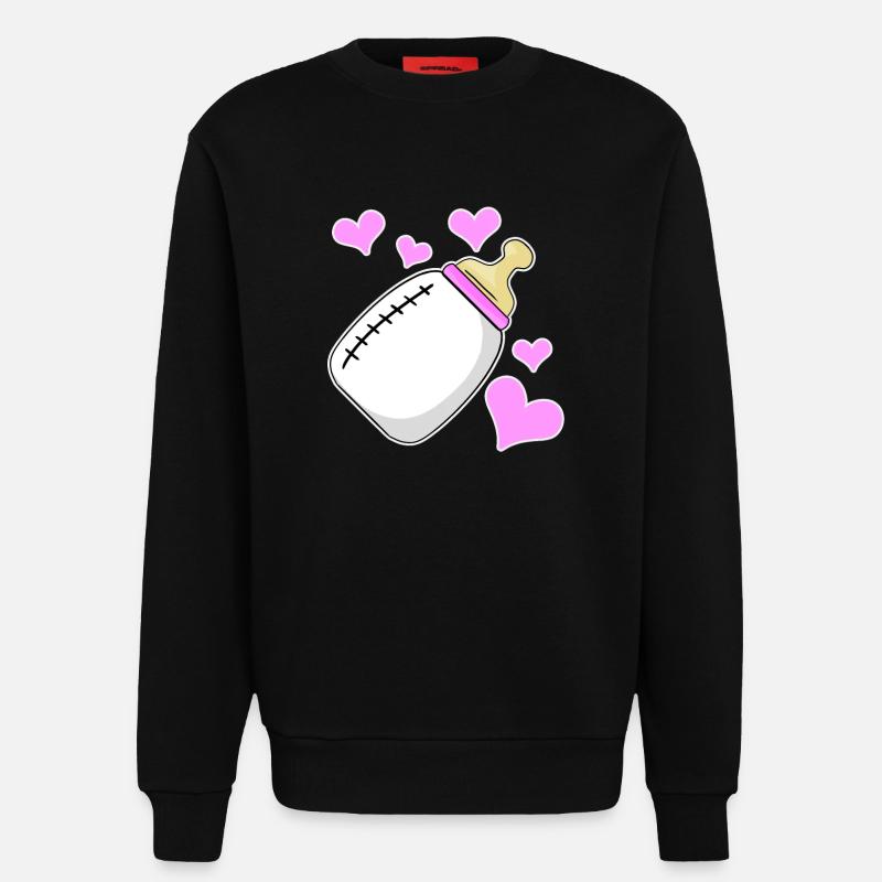Tochter Milchflasche Mädchen Schwanger Geburt - Sweatshirt - made by SPREAD  - SOLID BLACK