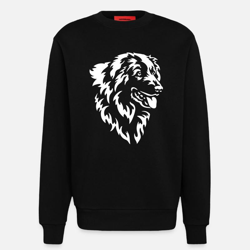 Pyrenäenberghund Kopf "Black Edition" - Sweatshirt - made by SPREAD - SOLID BLACK