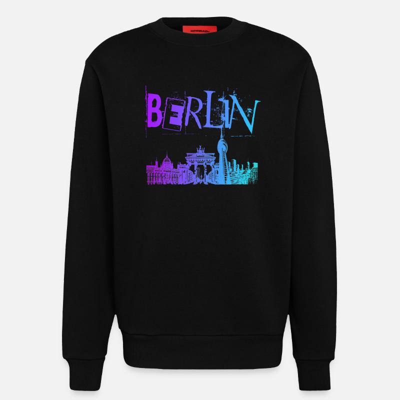 Berlin Skyline Panorama - Sweatshirt - made by SPREAD  - SOLID BLACK