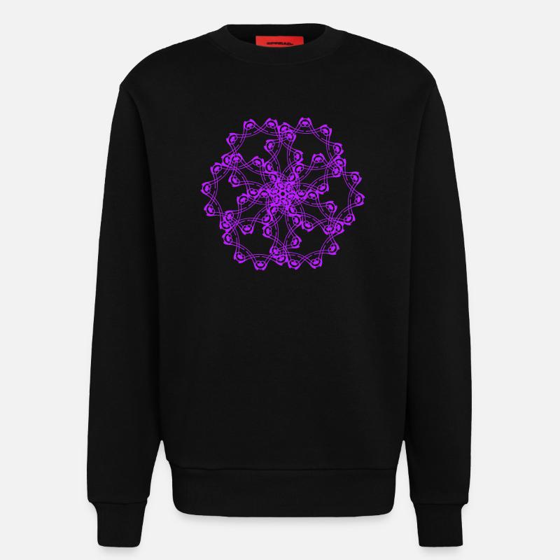 Random patterns circled - Sweatshirt - made by SPREAD  - SOLID BLACK