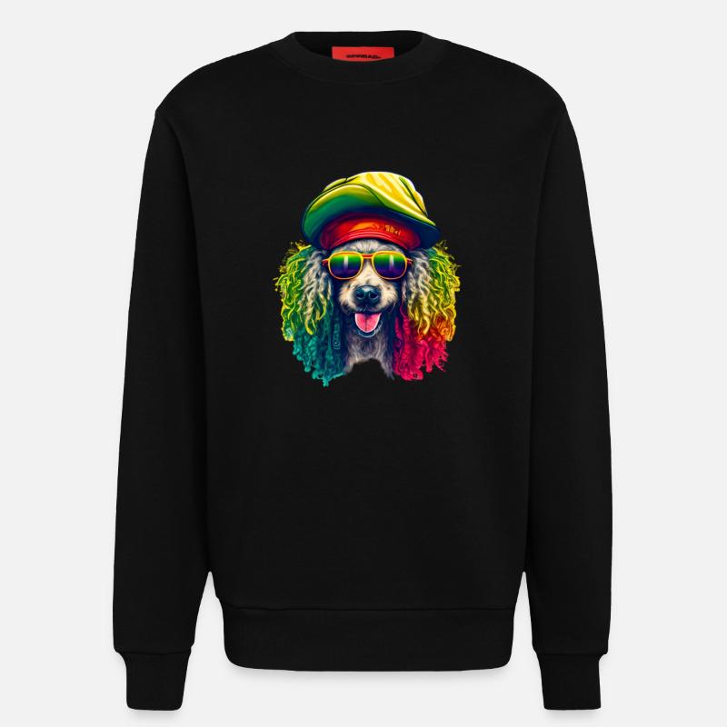 Cooler Rasta-Pudel bunt - Sweatshirt - made by SPREAD  - SOLID BLACK