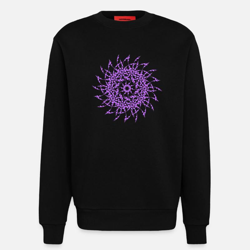 Random patterns rotated modif - Sweatshirt - made by SPREAD  - SOLID BLACK