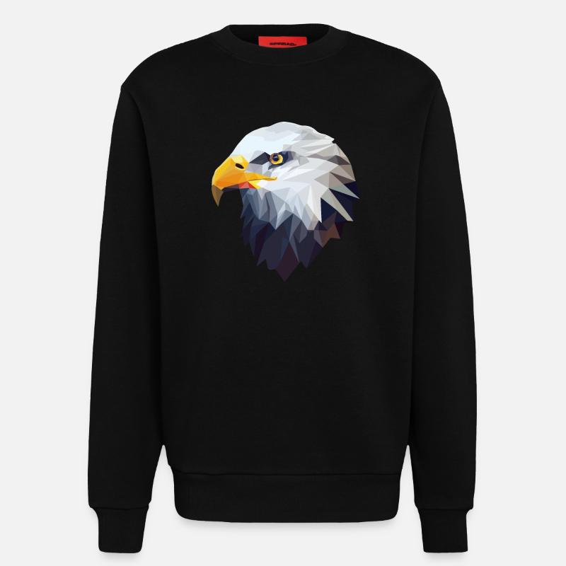 Stylized, geometric eagle - Sweatshirt - made by SPREAD  - SOLID BLACK