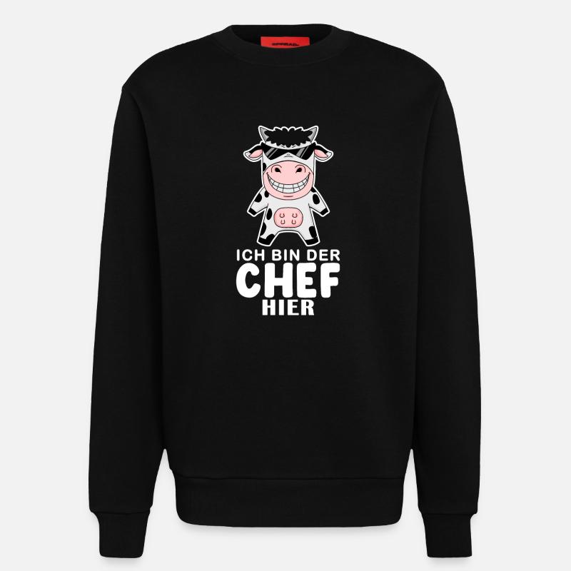 coole Kuh Chef Spruch - Sweatshirt - made by SPREAD  - SOLID BLACK