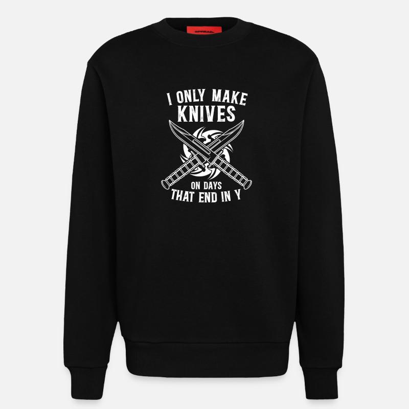 Ich mache nur Messer Design - Sweatshirt - made by SPREAD  - SOLID BLACK