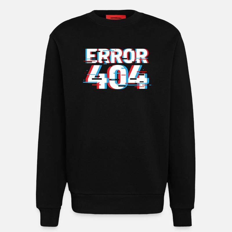 Error 404 Glitch - Sweatshirt - made by SPREAD  - SOLID BLACK