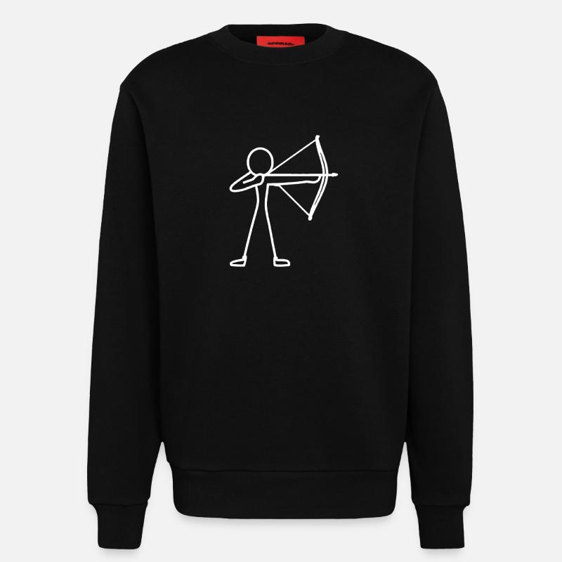 Strichmännchen Bogen Bogenschießen Bogenschütze - Sweatshirt - made by SPREAD  - SOLID BLACK