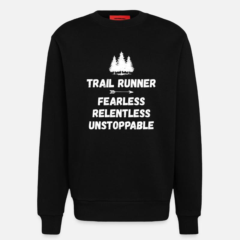 Trail Runner - Intrépide. Implacable. Imparable. - Sweat bio décontracté fabriqué en UE - SOLID BLACK