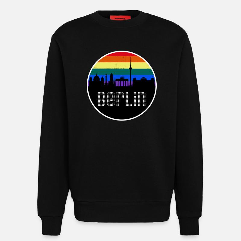 Berlin Skyline Regenbogen - Sweatshirt - made by SPREAD  - SOLID BLACK