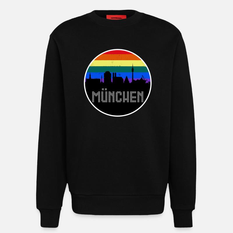 München Skyline Regenbogen - Sweatshirt - made by SPREAD  - SOLID BLACK
