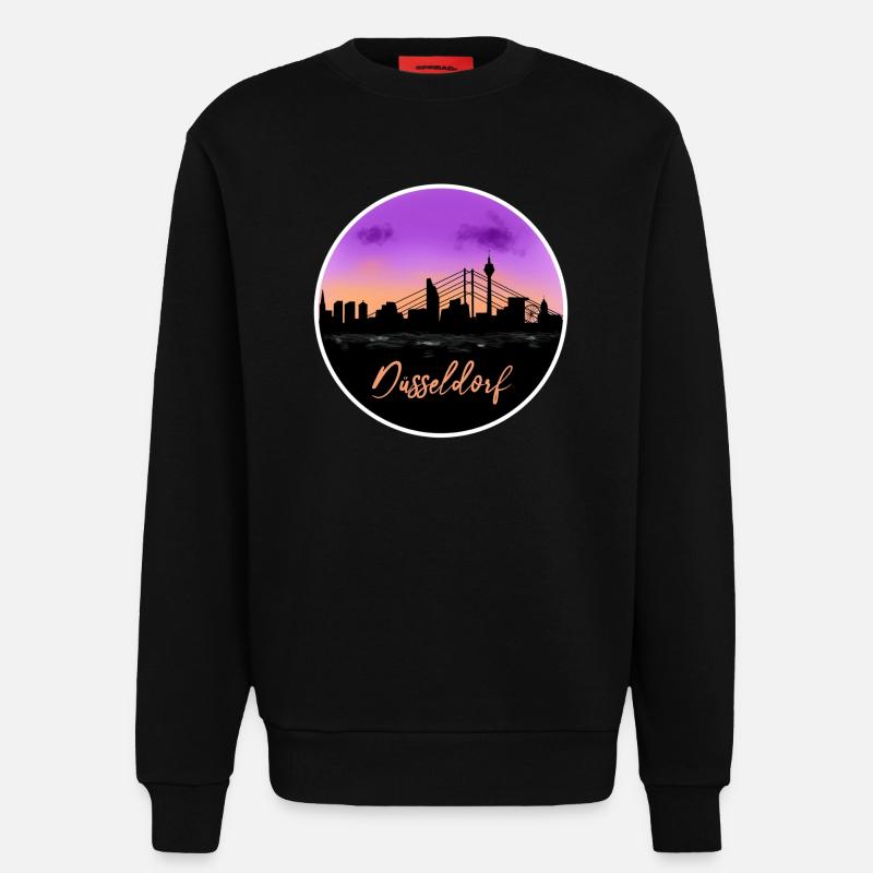 Dusseldorf Fine Skyline - Sweatshirt - made by SPREAD  - SOLID BLACK