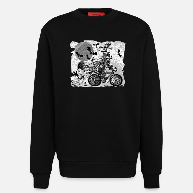 gothic cyclist - Sweatshirt - made by SPREAD  - SOLID BLACK