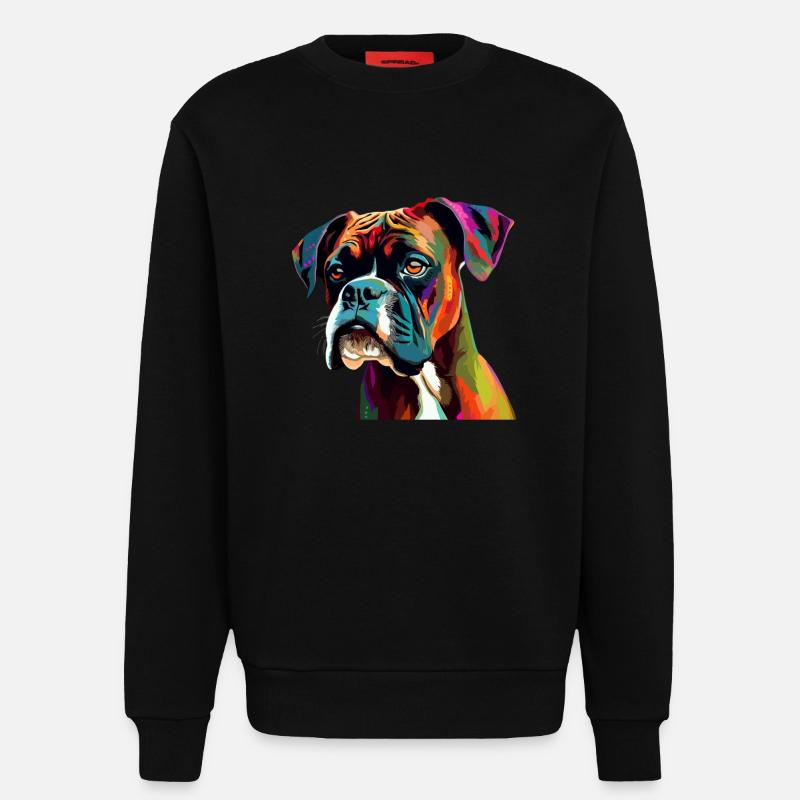 Boxer Hund Bunt - Sweatshirt - made by SPREAD  - SOLID BLACK