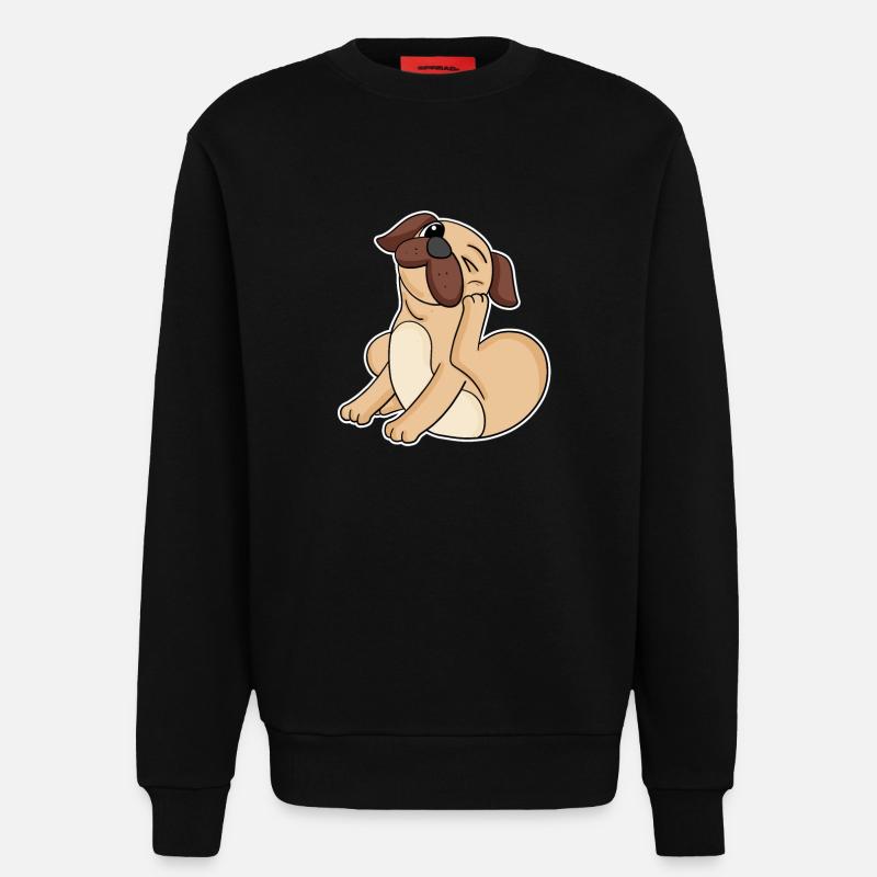 Mops Hunderasse Hund Hunde - Sweatshirt - made by SPREAD - SOLID BLACK