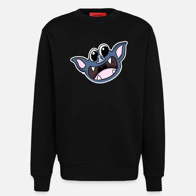 Bat head - Sweatshirt - made by SPREAD  - SOLID BLACK